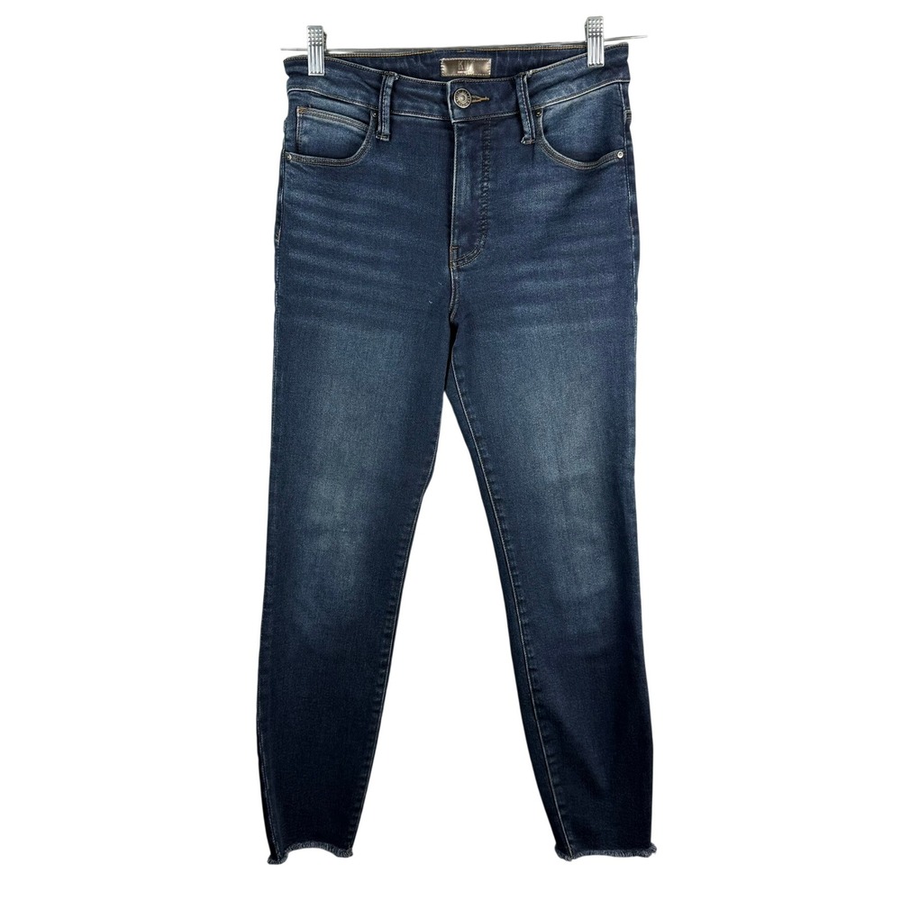 Kut from the Kloth Womens 2 Charlize‎ Fab Ab Cigarette Leg Jeans Blue Raw Hem